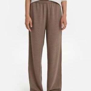 MATE the Label Medium textured knit straight leg pant pebble